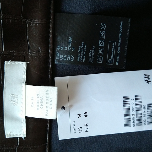 H&M brown faux crocodile leather midi skirt - Picture 4 of 4